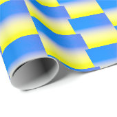 Gradiënt blauw en Geel Geometrisch Oekraïne Geïnsp Cadeaupapier (Rol Hoek)