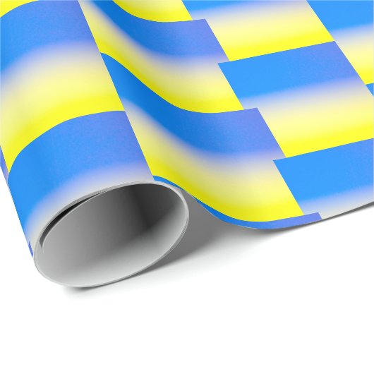 Gradiënt blauw en Geel Geometrisch Oekraïne Geïnsp Cadeaupapier (Rol Hoek)