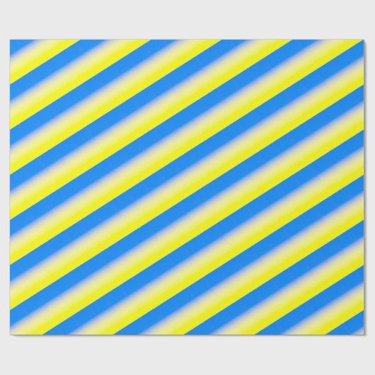 Gradiënt Blauw en Gele Stripes Oekraïne Geïnspiree Cadeaupapier (Vlak)