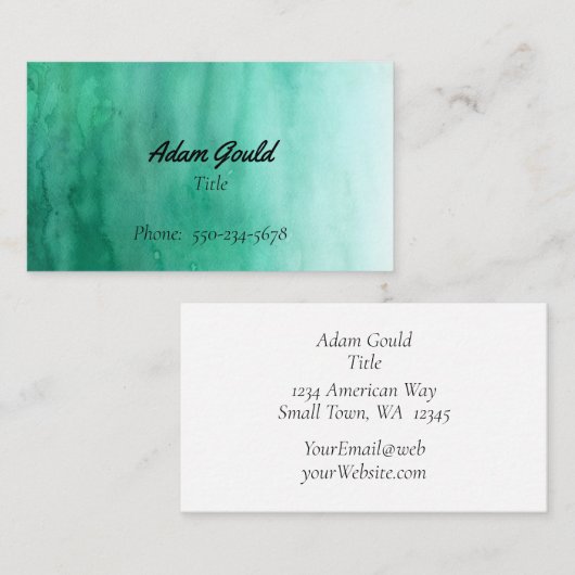Gradiënt Blauw Groen Blauwgroen Turquoise Visiteka Visitekaartje (Voorkant / Achterkant)