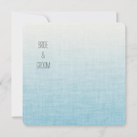 Gradiënt Blauwe Bruiloft Kaart (Achterkant)