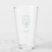 Gradiënt blauwe tijger silhouet monogram glas (Achterkant)