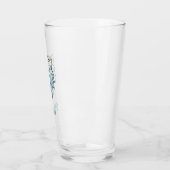Gradiënt blauwe tijger silhouet monogram glas (Links)