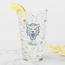 Gradiënt blauwe tijger silhouet monogram glas