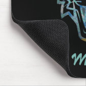 Gradiënt blauwe tijger silhouet monogram muismat (Hoek)