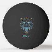 Gradiënt blauwe tijger silhouet monogram pingpongbal (Voorkant)