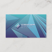 Gradiënt Blauwgroen 3D Sociale Media Navy Blue QR  Visitekaartje (Voorkant)