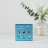 Gradiënt Blauwgroen Blauw Elegant Diamant Sieraden Vierkante Visitekaartje (Staand voorkant)