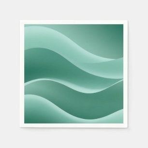 Gradiënt Blauwgroen groene Abstracte golven Modern Servet