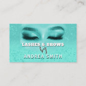 Gradiënt Blauwgroen wimpers Brows Make-up Artiest Visitekaartje (Voorkant)