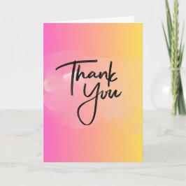 Gradient Bloom Thank You Folded Greeting Card Kaart