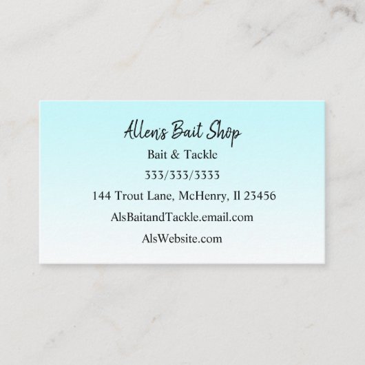 Gradient Blue Faded Ombre Simple Easy Visitekaartje (Voorkant)