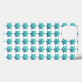 Gradiënt Blue Green, Navy Snowflakes Phone Case (Achterkant (horizontaal))
