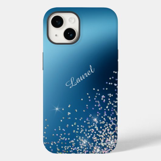 Gradiënt Blue Sky Silver Glow Confetti Case-Mate iPhone Case (Achterkant)