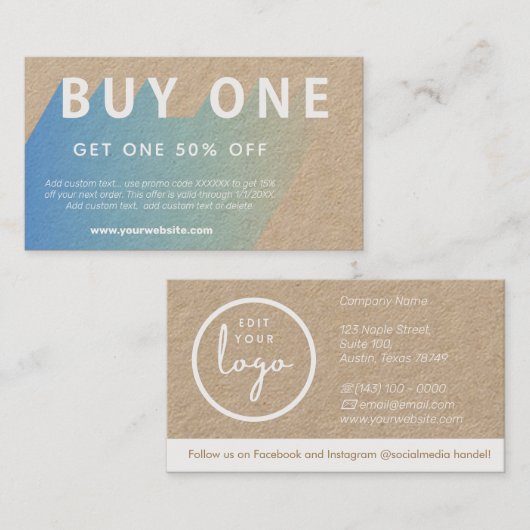 Gradiënt BOGO Korting Visitekaartje (Voorkant / Achterkant)