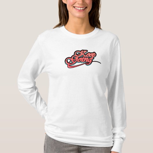Gradient Bold Keep Going T-shirt met lange mouwen (Voorkant)