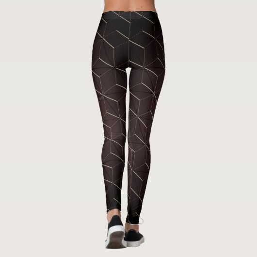 Gradiënt Bruin Stijl Geometrisch Naadloos Patroon Leggings (Achterkant)