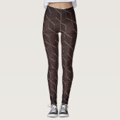 Gradiënt Bruin Stijl Geometrisch Naadloos Patroon Leggings (Voorkant)
