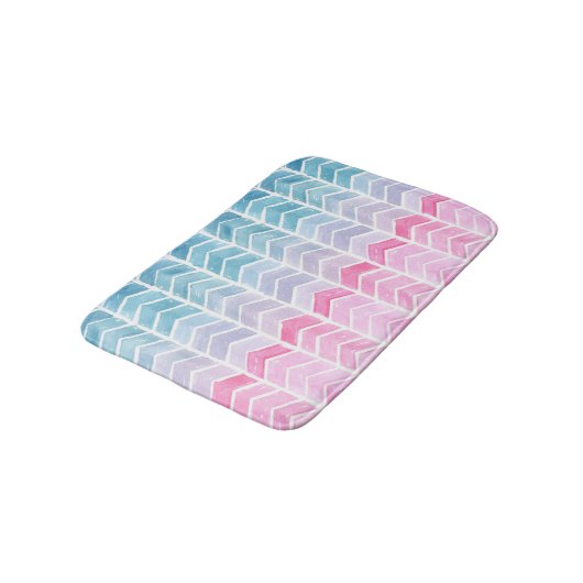 Gradiënt Chevron: Waterverf visgraatpatroon. Badmat (Gekanteld)