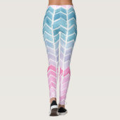 Gradiënt Chevron: Waterverf visgraatpatroon. Leggings (Achterkant)