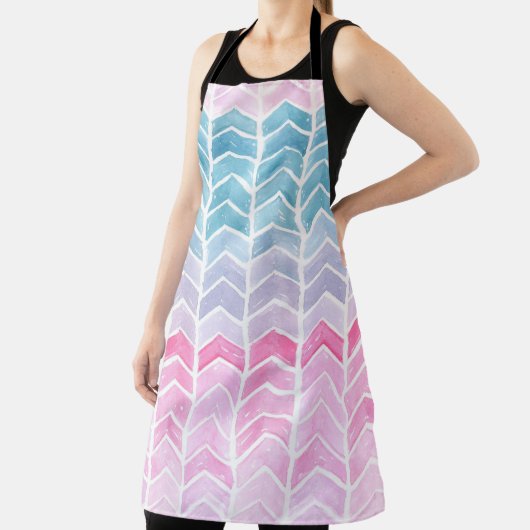 Gradiënt Chevron: Waterverf visgraatpatroon. Schort (Insitu)