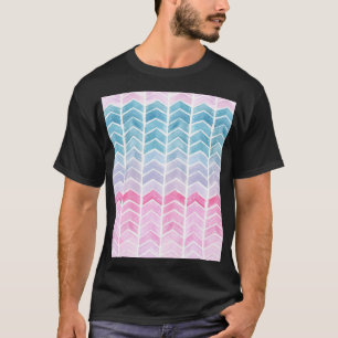 Gradiënt Chevron: Waterverf visgraatpatroon. T-shirt
