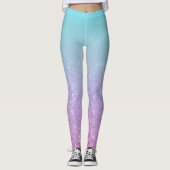 Gradiënt Chic Paars Blue Ombre Leggings (Voorkant)