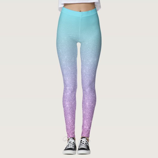 Gradiënt Chic Paars Blue Ombre Leggings (Voorkant)
