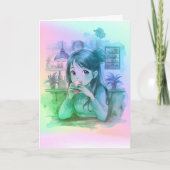 Gradient Coffee Lover Folded Greeting Card Kaart (Voorkant)