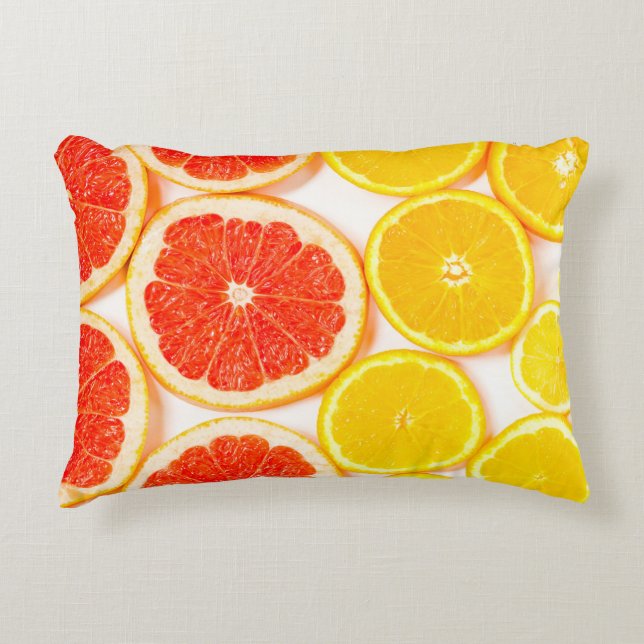 Gradient color citrus slices on white backgroundab accent kussen (Voorkant)