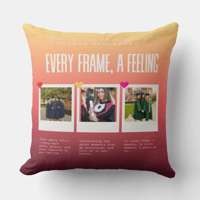 Gradient Color Graduation Memories Collage Kussen (Voorkant)