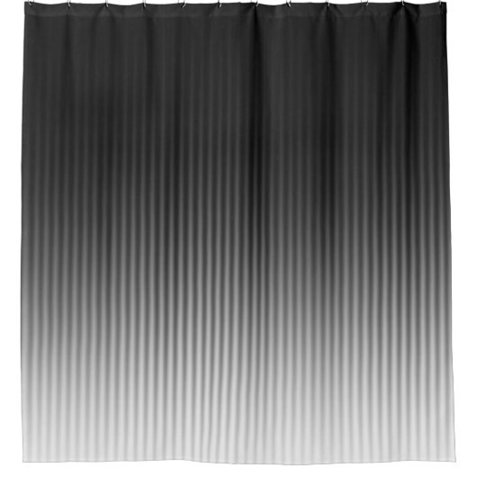 Gradiënt Cool Stijlvolle Trendy Black & White Stri Douchegordijn (Voorkant)