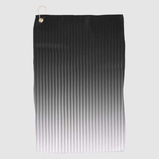 Gradiënt Cool Stijlvolle Trendy Black & White Stri Golfhanddoek (Voorkant)