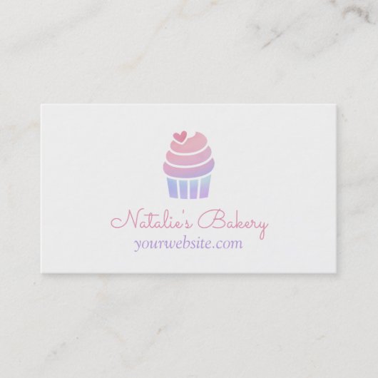 Gradiënt Cupcake Bakkerij Visitekaartjes (Voorkant)