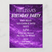 Gradient Deep Purple Birthday Invitation Briefkaart (Voorkant)