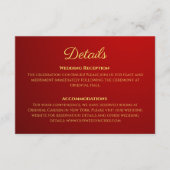 Gradiënt donkerrode Chinese trouwdetails Informatiekaartje (Voorkant)
