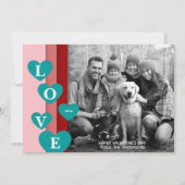 Gradient Edge Hearts Valentijnsdag Fotokaart Feestdagenkaart (Voorkant)