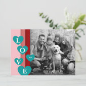 Gradient Edge Hearts Valentijnsdag Fotokaart Feestdagenkaart (Staand voorkant)