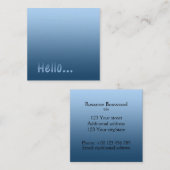 Gradiënt Één Blauwe Hallo van de Kleur met de Teks Vierkante Visitekaartje (Voorkant / Achterkant)