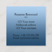 Gradiënt Één Blauwe Hallo van de Kleur met de Teks Vierkante Visitekaartje (Achterkant)