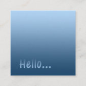 Gradiënt Één Blauwe Hallo van de Kleur met de Teks Vierkante Visitekaartje (Voorkant)