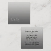 Gradiënt Één Hallo van de Kleur Silver met de Teks Vierkante Visitekaartje (Voorkant / Achterkant)