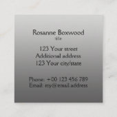 Gradiënt Één Hallo van de Kleur Silver met de Teks Vierkante Visitekaartje (Achterkant)