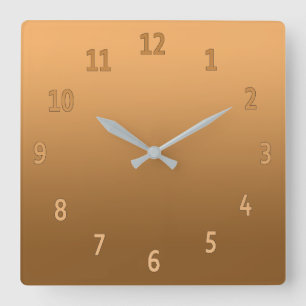 Gradiënt eenvoudige kleurrijke gulden vierkante klok