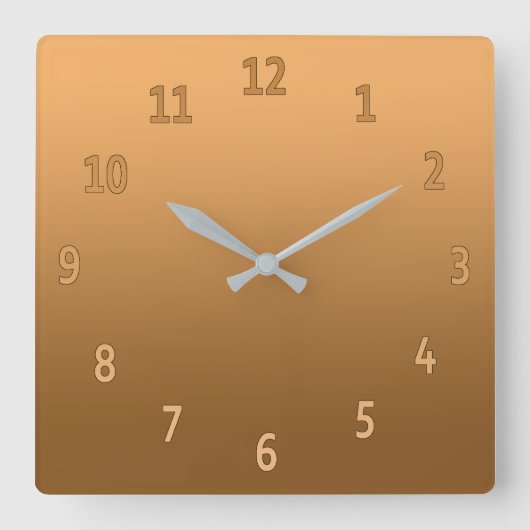 Gradiënt eenvoudige kleurrijke gulden vierkante klok (Voorkant)