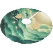 Gradient Emerald Kelly Green Glitter Monogram Kerstboom Rok (Gekanteld)