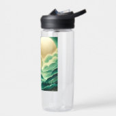 Gradient Emerald Kelly Green Glitter Monogram Waterfles (Links)