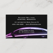 Gradiënt en zwarte elegante professionele auto visitekaartje (Achterkant)