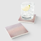 Gradiënt Faux Glitter Sparkly Pink Stenen Onderzetter (Zijkant)