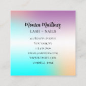 Gradiënt faux metallic textuur met monogram vierkante visitekaartje (Achterkant)